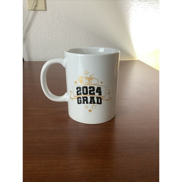 2024 Grad Coffee Mug Cup New With Tags White Ceramic - Picture 1 of 4